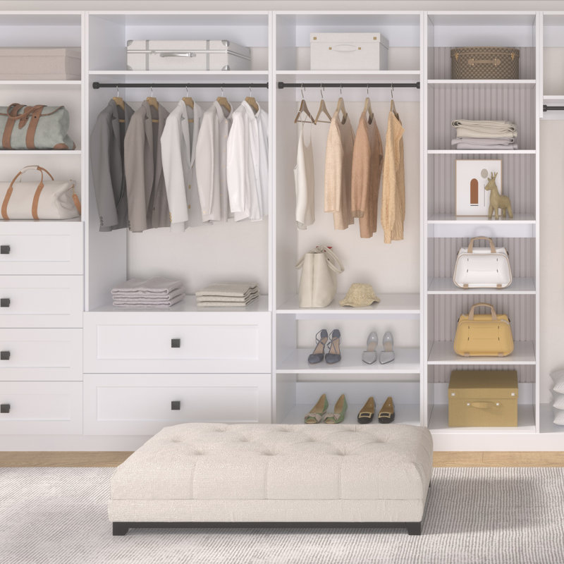 25.5" x 14" x 71.25" Shelf Tower Unit in White