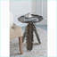 Table basse transitionnelle légère en aluminium avec motif de feuille antique argentée pour le salon