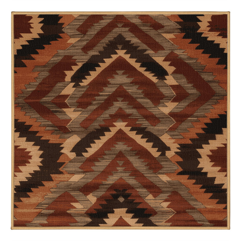 Tapis brun lavable à la machine, Carré 5 pi