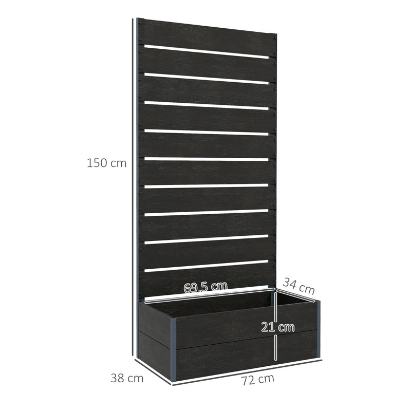 Raised Flower Bed, 150cm H x 72cm W x 38cm D