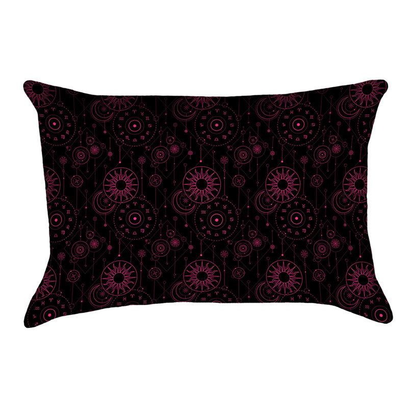 Housse de coussin Katelyn Elizabeth, Polyester sergé, Noir / Rose