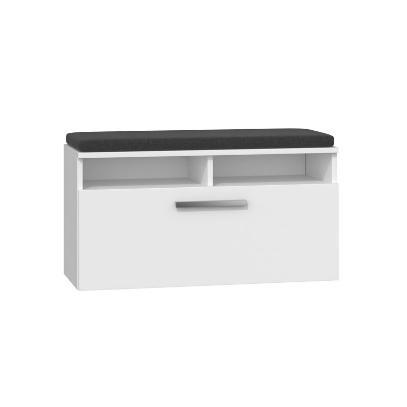 Losh 8 Pair Shoe Storage Bench, White