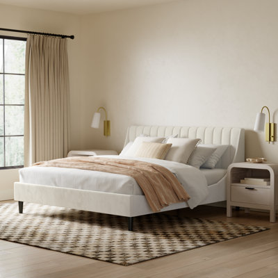 Helaina Upholstered Wingback Bed