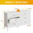 Modern White Fluted 6 Drawer Dresser
