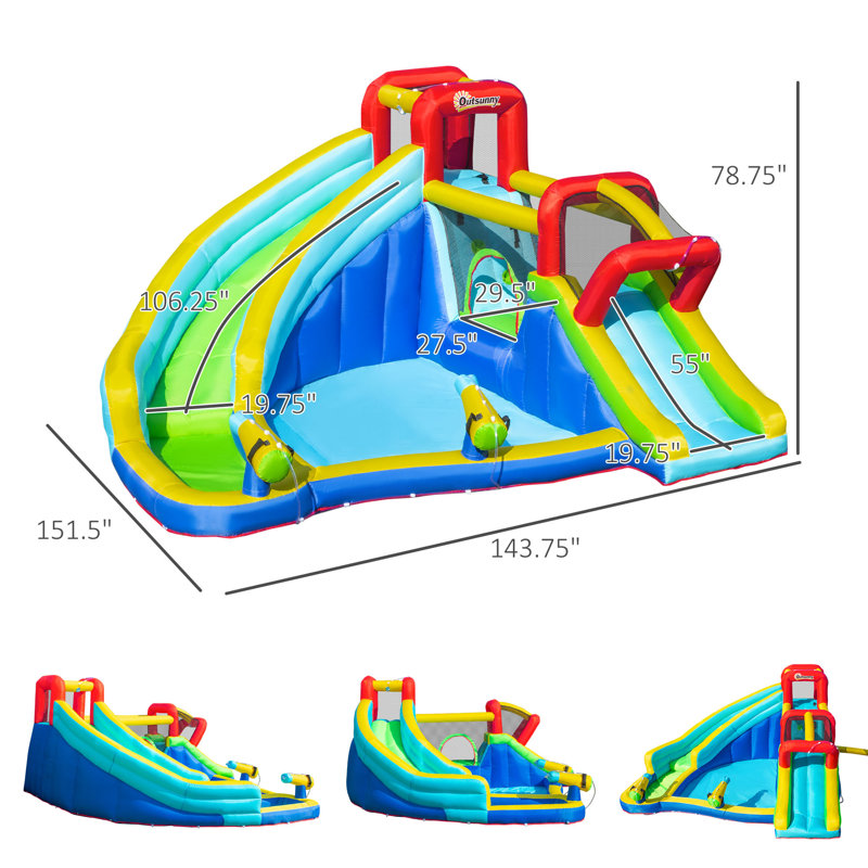 11.9' x 12.6' Bounce House with Water Slide