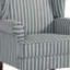 Fauteuil d'appoint à oreilles en lin gris rayé avec accoudoirs roulés et pieds en bois massif Duward (ensemble de 2)-628238744