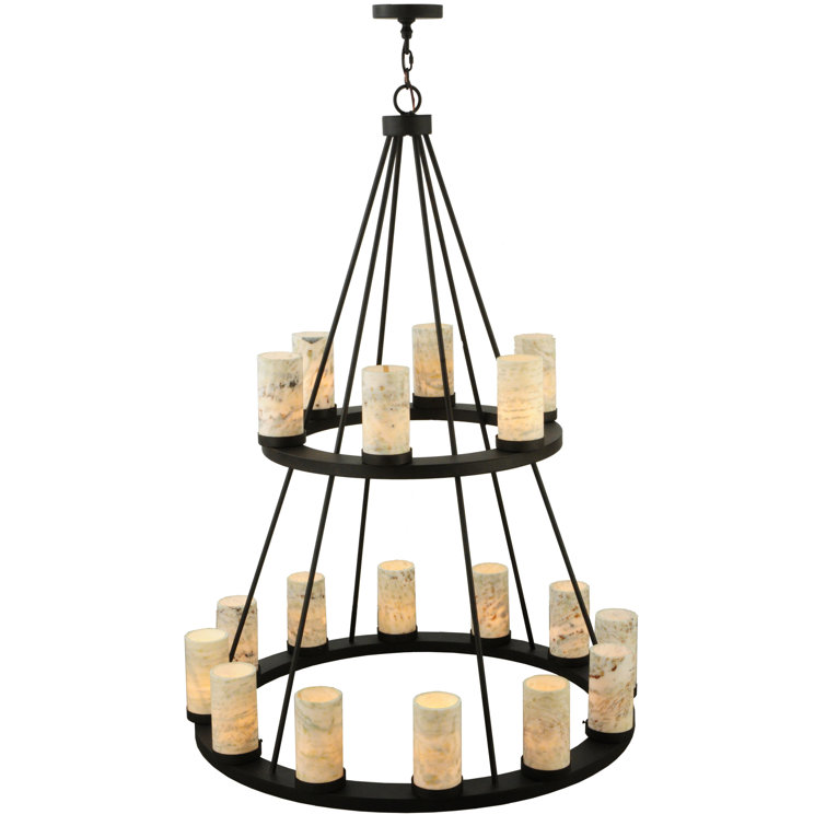 Dunstable 18 - Light Glass Dimmable Tiered Chandelier