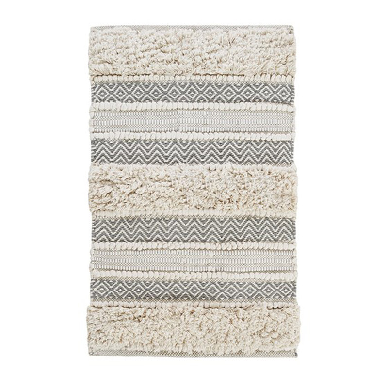 Woven Texture Stripe Bath Rug Grey 22X58"