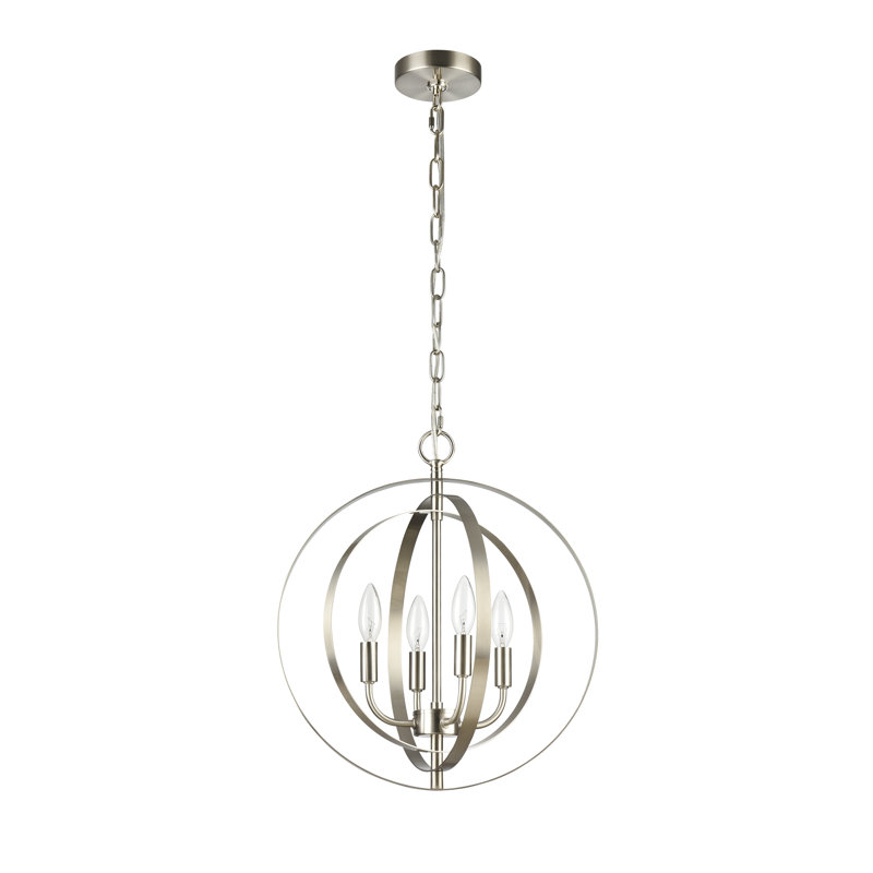 Gurney Slade 4 - Light Dimmable Globe Chandelier, Brushed Nickel