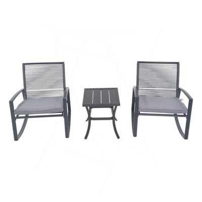 Ensemble de conversation bistro en métal pour 2 personnes avec table, parfait pour se détendre et recevoir