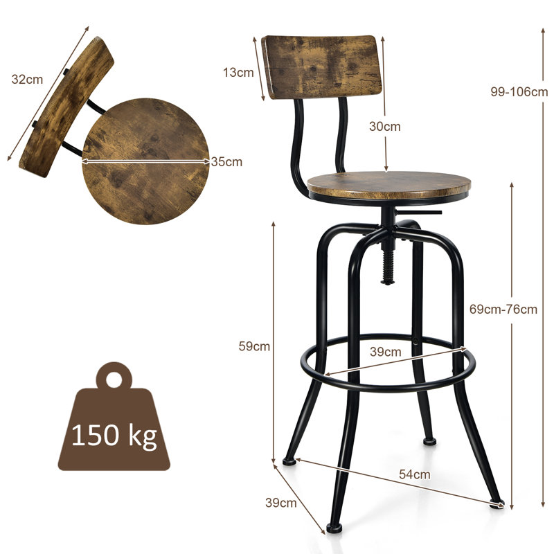 Lesse Swivel Adjustable Height Counter Stool