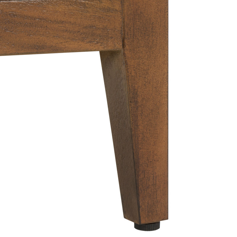 Ariella Brown Mahogany 1-Drawer Nightstand with Brass Pull