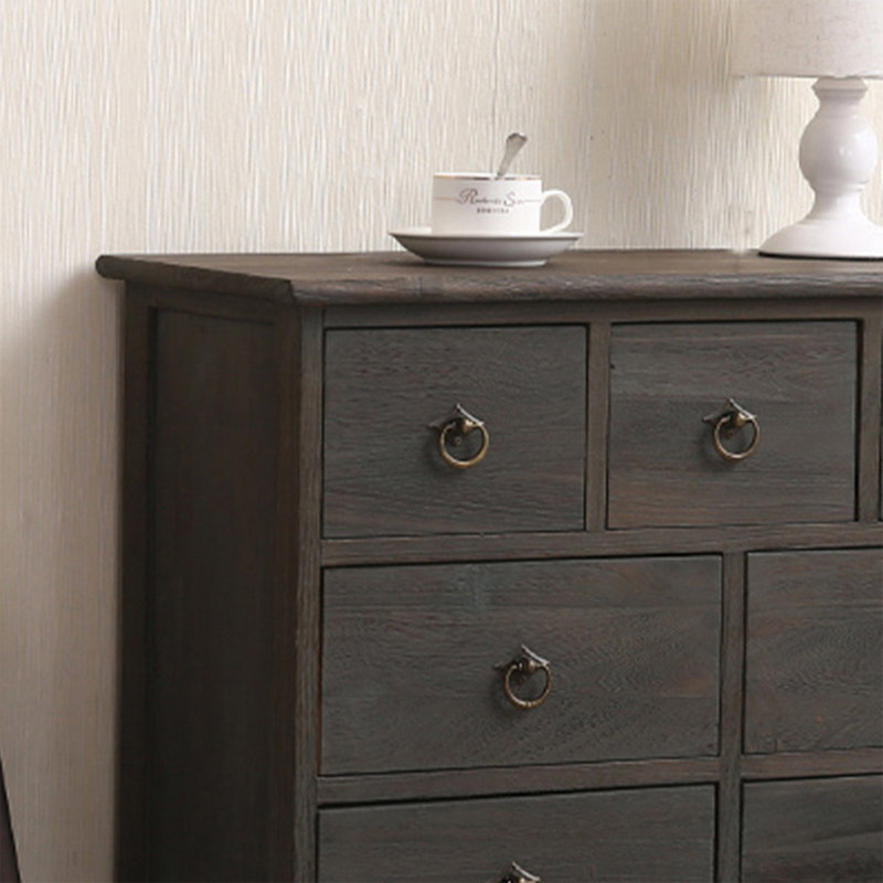 Armoire d'appoint en bois massif vert foncé