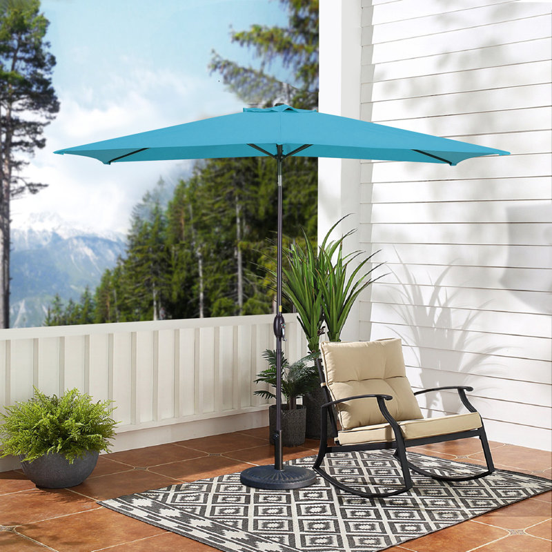 Parasol de marché rectangulaire 10 pi Barrios, Bleu lac