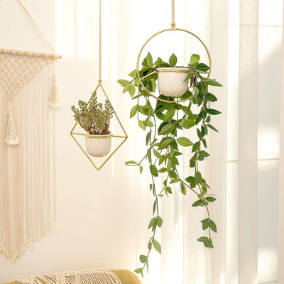 Ensemble de pots à fleurs suspendus en métal 7 pièces Danthai