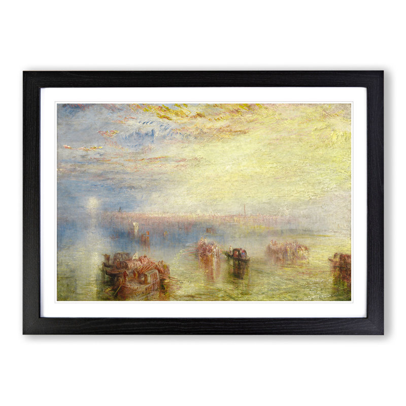 Approach to Venice by Joseph Mallord William Turner - Picture Frame Painting, 48cm H x 65cm W x 2cm D, Black Framed