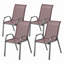 Ensemble de 4 chaises de patio d'extérieur empilables avec dossier haut et siège en filet respirant pour jardin