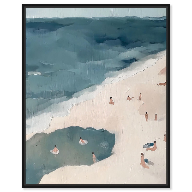 «Daydream by the Sea», impressions sur toile par Coastal , H 21 po x l 17 po, Cadre flottant noir
