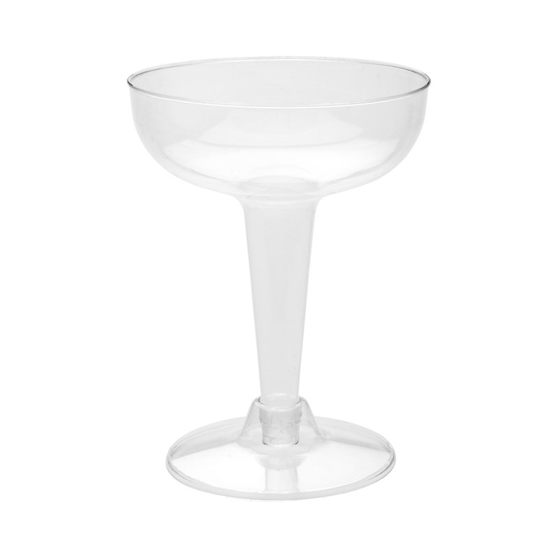 Restaurantware-4.5 Ounce Plastic Coupe Glasses, 100 Round Disposable Champagne Glasses - Recyclable, Shatter Resistant, Clear Plastic Small Cocktail Glasses, For Weddings Or Events,