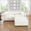 Élégant canapé 2 places en chenille blanche avec siège de rangement repose-pieds, dossier cylindrique et accoudoirs, causeuse moderne en tissu avec espace de rangement caché-660698815