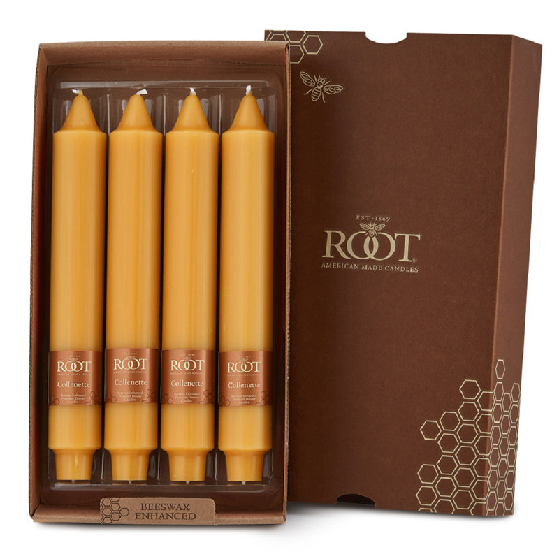 Bougie lisse sans parfum Collenette, H 9 po x l 1,25 po x P 1,25 po, Caramel écossais