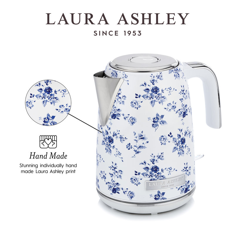 Laura Ashley China Rose Stainless Steel Electric Jug Kettle