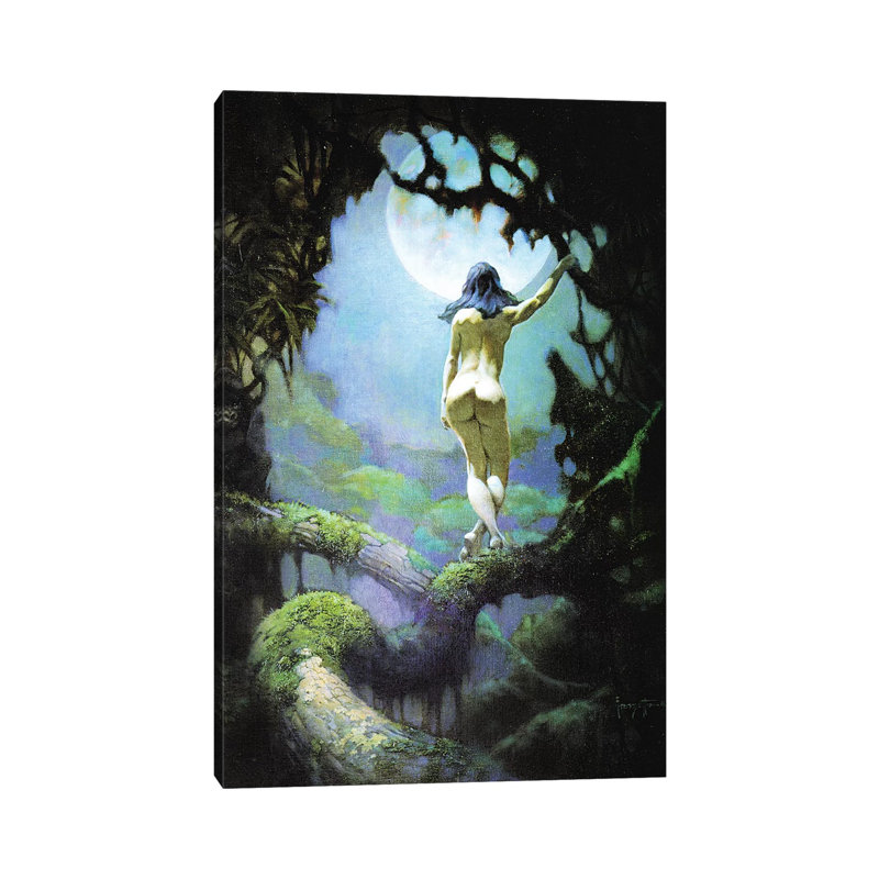 Moon Rapture by Frank Frazetta - Wrapped Canvas Print, 30.48cm H x 20.32cm W x 1.9cm D