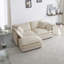 Canapé modulaire en chenille 2 places avec repose-pieds en forme de L 2 places Chenille beige
