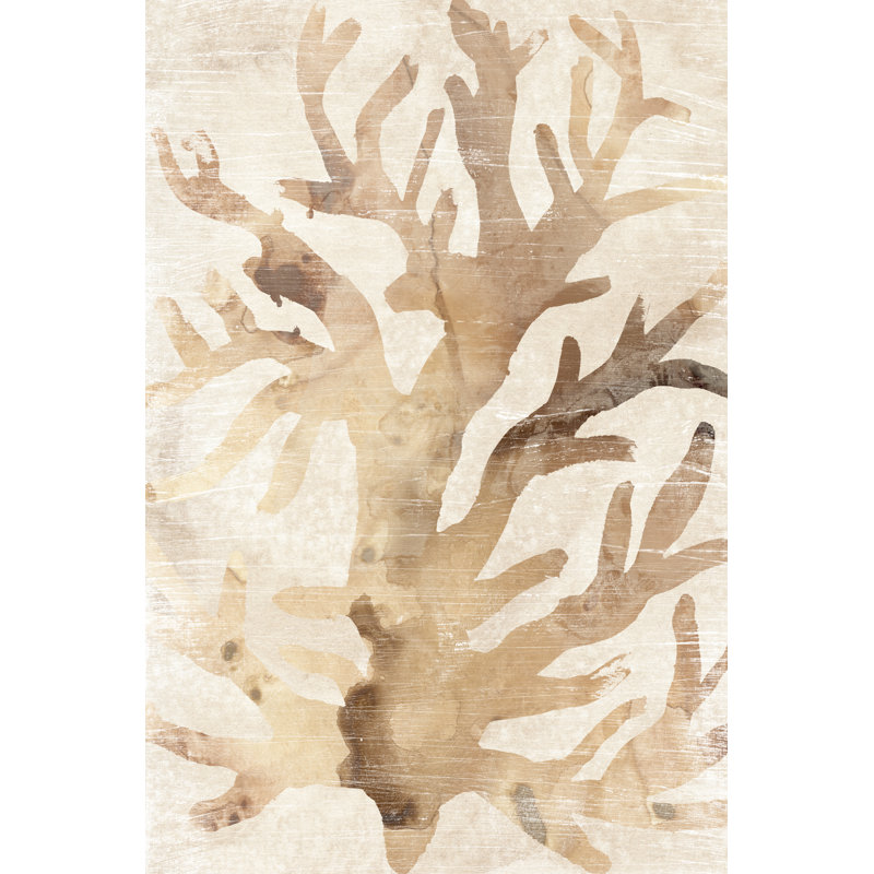 Parchment Coral III by June Erica Vess - Painting on Canvas, 46 cm H x 30 cm W, Wrapped Canvas