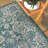 Leonora Bohemian Textured Weave Floral Teal/Gray Indoor/Outdoor Rug-664092503