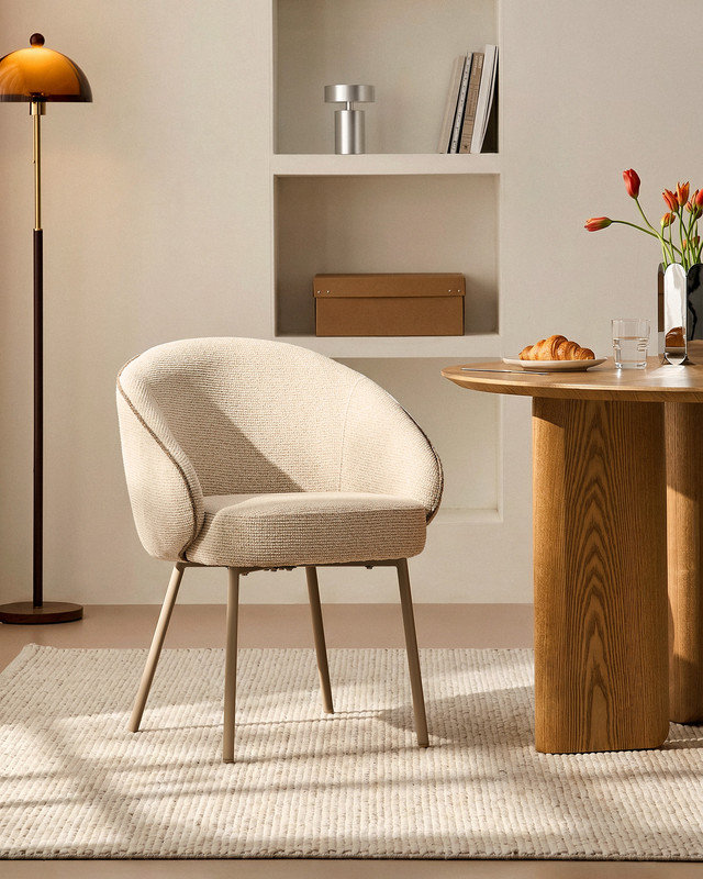 Upholstered Armchair, Beige, 1