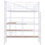 Lit mezzanine en métal blanc avec bureau et rangement latéral - Meuble de bureau latéral fonctionnel et contemporain essentiel