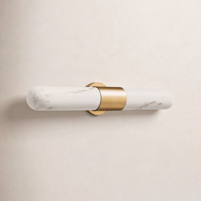 2 Light Alabaster Dimmable LED Bath Bar