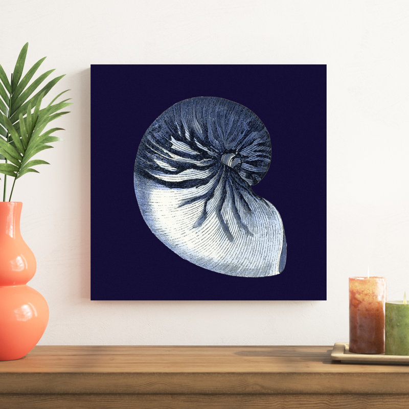 Y SE PAPER Indigo Shells VII, H 20 po x l 20 po x P 1,25 po