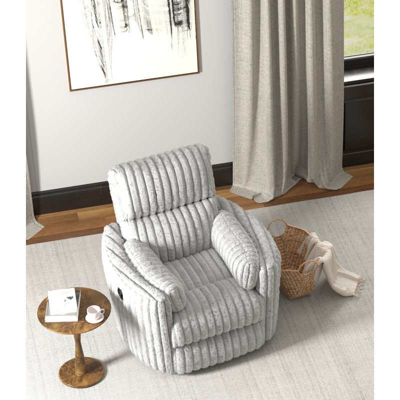 Myaira Swivel Glider Recliner, Gray