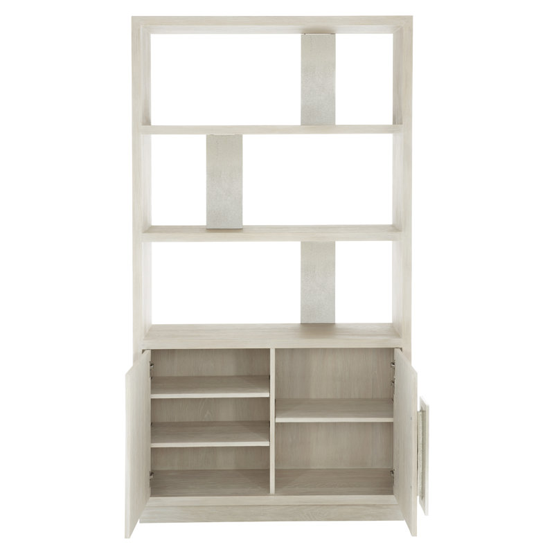 White Oak and Nickel Adjustable Storage Bookcase
