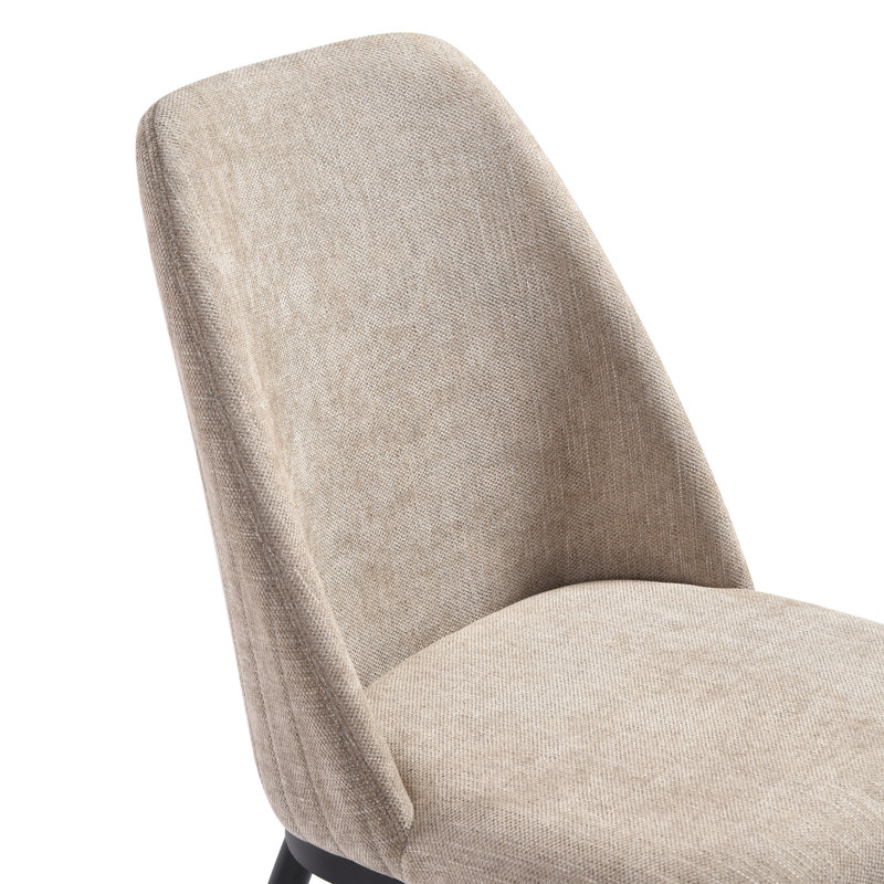 Burford Modern Curved Back Almond Upholstered Dining Chair - Set Of 2