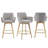 Neppur Swivel Full Back Arms Upholstered 26.6"H Counter Stool With Solid Rubberwood Frame And Gold Footrest-784301356