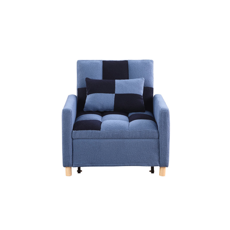 Convertible Sleeper Sofa Chair Bed, Blue