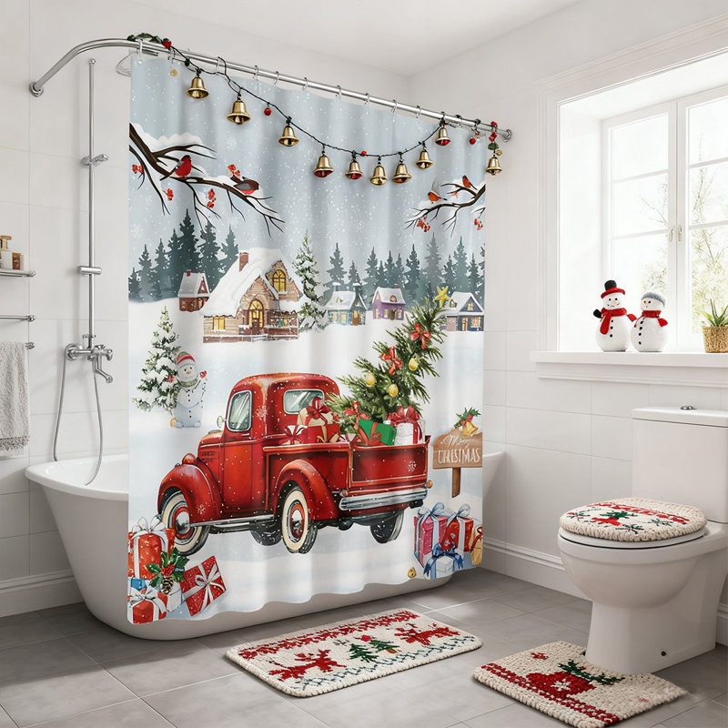 Rideau de douche Rustic Christmas