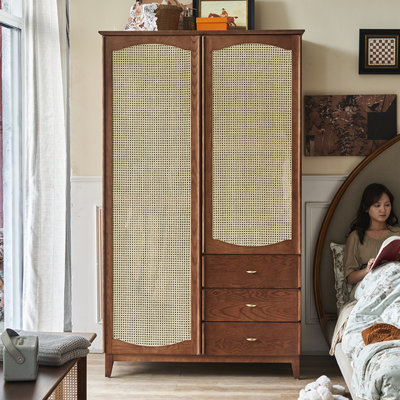 Retro and Simple Rattan Wardrobe