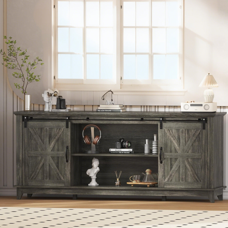 Unfinished Accent Cabinet with Fireplace Included, Black
