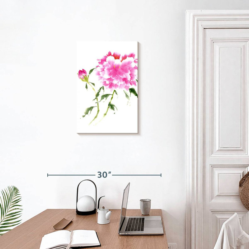 Pivoines Harnek en rose II, H 24 po x l 16 po