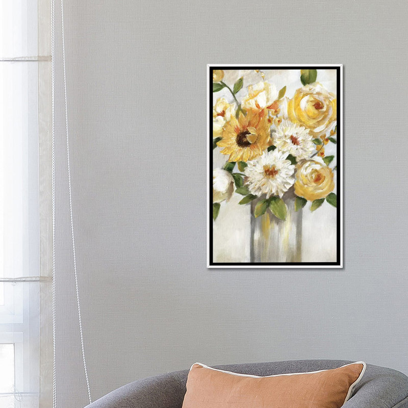 «Sunshine Bouquet» par Nan - impression, H 26 po x l 18 po x 1,5 po, Cadre blanc