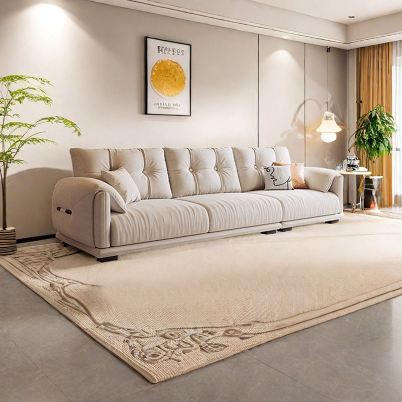 Canapé de luxe moderne avec nuage de couleur crème, 4, H 36,61 po x l 110,23 po x P 39,37 po