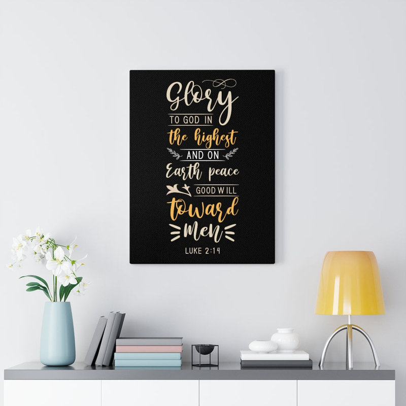 Good Will Luke 2:14 - Wrapped Canvas Print, 36cm H x 28cm W