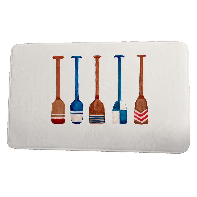 Tapis de bain peint Stella OAR, l 17 po x L 24 po, Ivoire