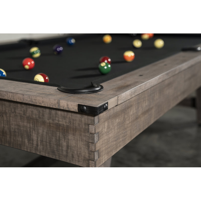 Hunter 8' Slate Pool Table with Professional Installation Included, Black/Antique Wood