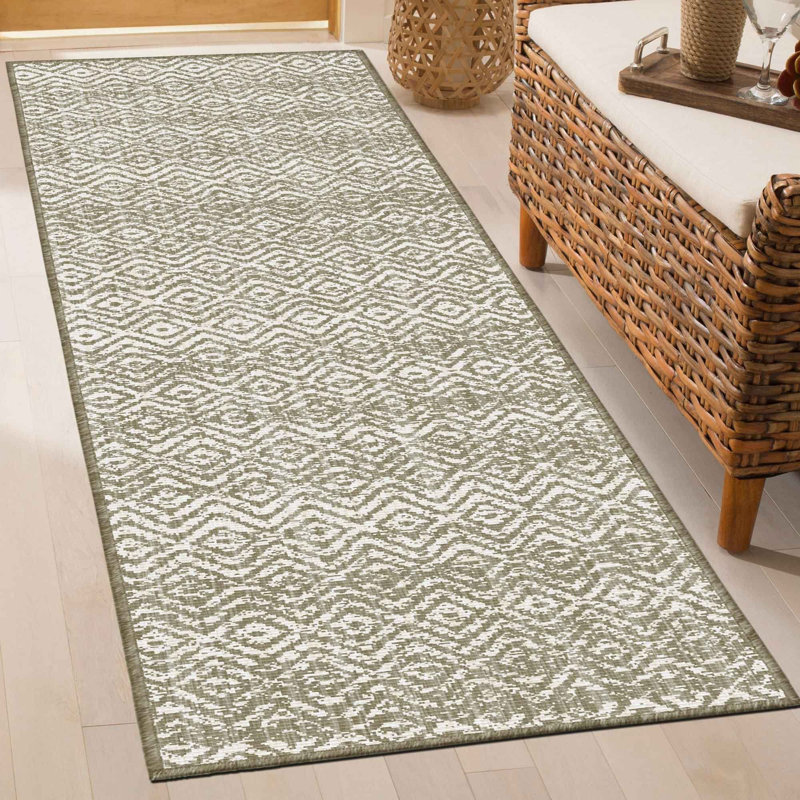 Runner Geometric Flatweave Area Rug, Runner 60 x 150 cm