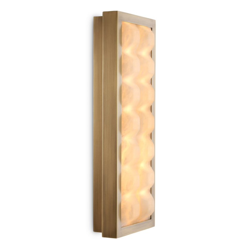 Wall Lamp Cabildo Antique Brass Finish Alabaster